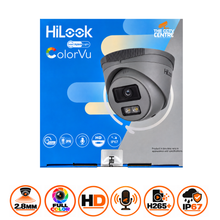 4MP Hilook by Hikvision IPC-T249HA-LU (2.8mm)(Grey) ColorVu Smart Hybrid Light Fixed Turret IP Cam