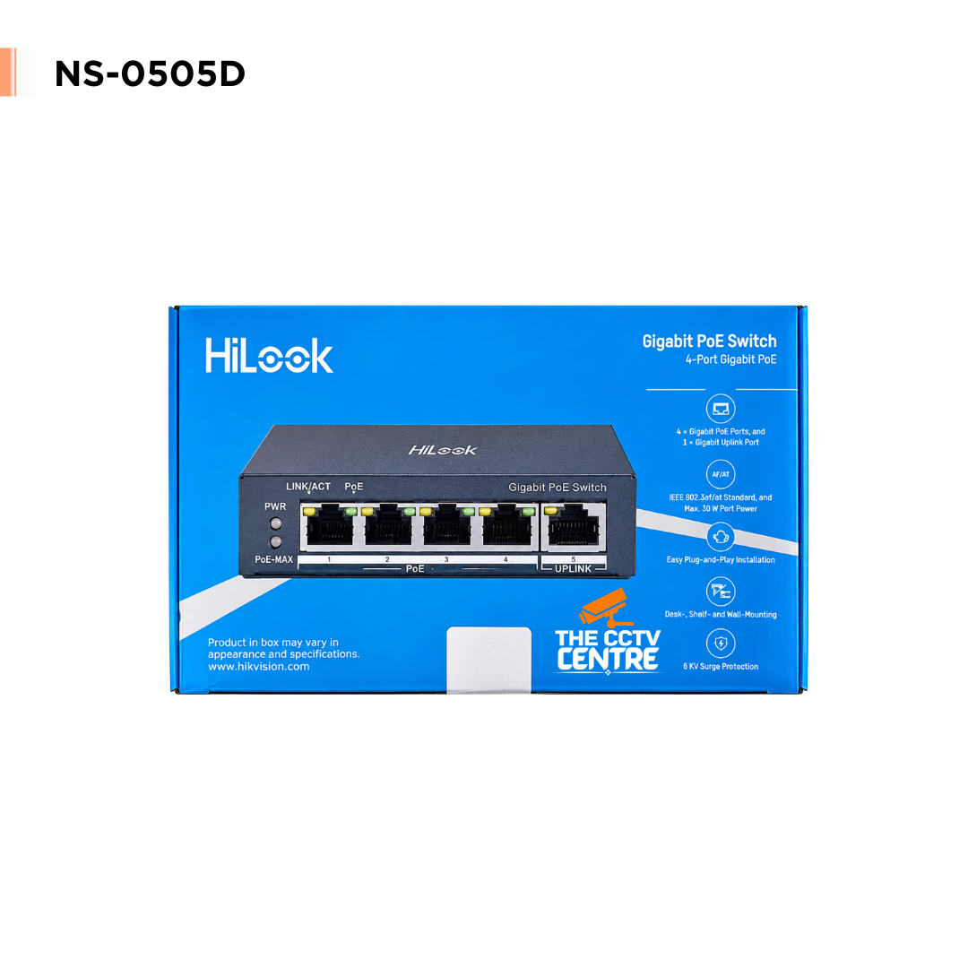 HiLook NS-0505P-35 4 Port Gigabit PoE Switch