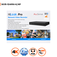 4K Hilook By Hikvision NVR-104MH-K/4P 4-Channel PoE NVR