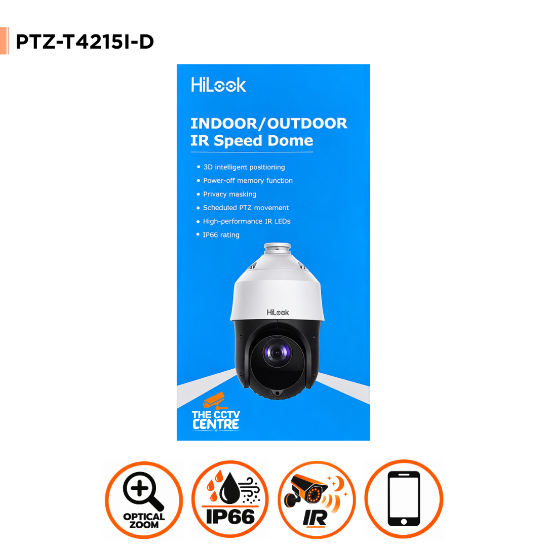 HiLook PTZ-T4215I-D 2MP DarkFighter PTZ Camera – 15x Zoom & 100m IR