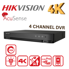4K/8MP Hikvision iDS-7204HUHI-M1/PXT/4A 4/1ALM Pro Series 4-Channel AcuSense POC DVR, 1U H.265