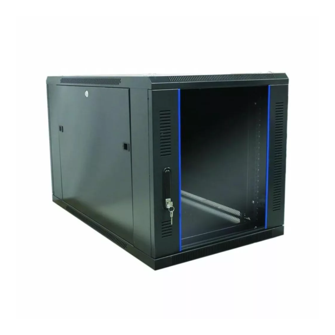 Midas Gold 6U 19" Wall Mount Network & CCTV Rack Cabinet – 600mm Deep, Glass Door, Black