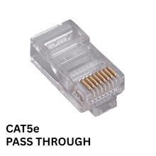 RJ45 Cat5 Pass Through Crimp Connector for Cat5e Ethernet Cable