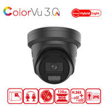4MP Hikvision DS-2CD2347G3-LI2UY(2.8mm) Smart Hybrid Light w/ ColorVu Fixed Turret IP Camera BLACK